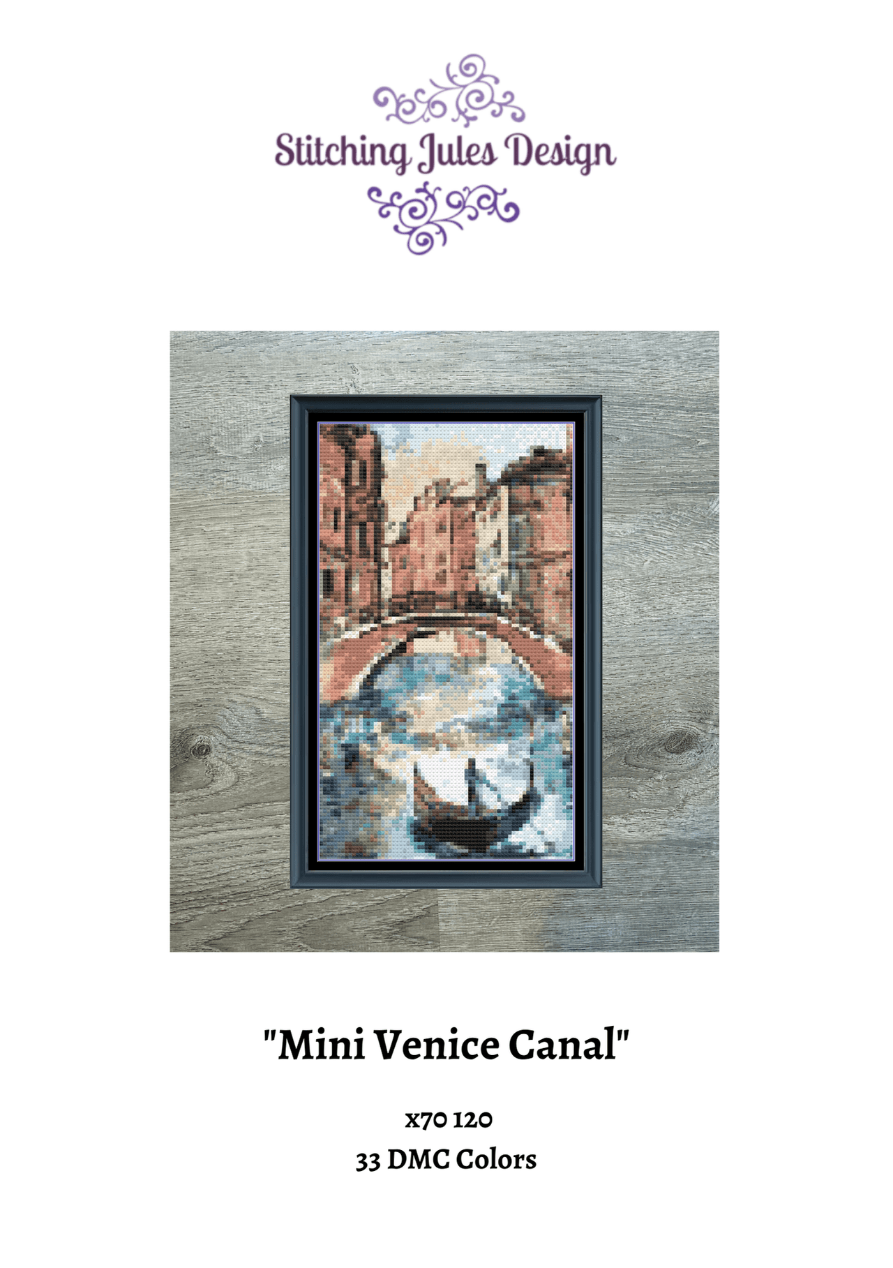 Stitching Jules Design Cross Stitch Pattern Mini Venice Canal