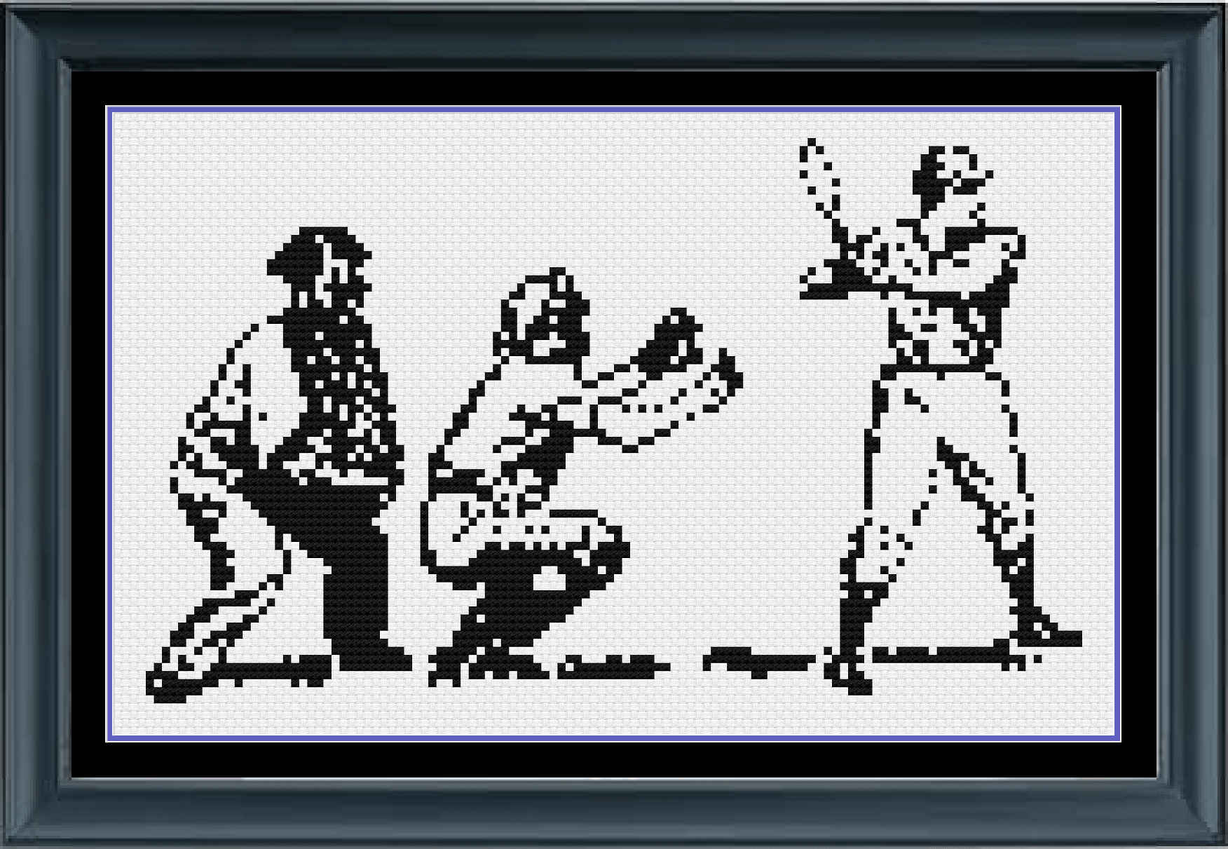 Stitching Jules Design Cross Stitch Pattern Mini Vintage Baseball Monochrome Counted Cross-Stitsh | Easy Cross Stitch | Instant Download PDF
