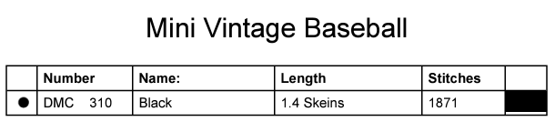 Stitching Jules Design Cross Stitch Pattern Mini Vintage Baseball Monochrome Counted Cross-Stitsh | Easy Cross Stitch | Instant Download PDF