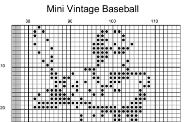 Stitching Jules Design Cross Stitch Pattern Mini Vintage Baseball Monochrome Counted Cross-Stitsh | Easy Cross Stitch | Instant Download PDF