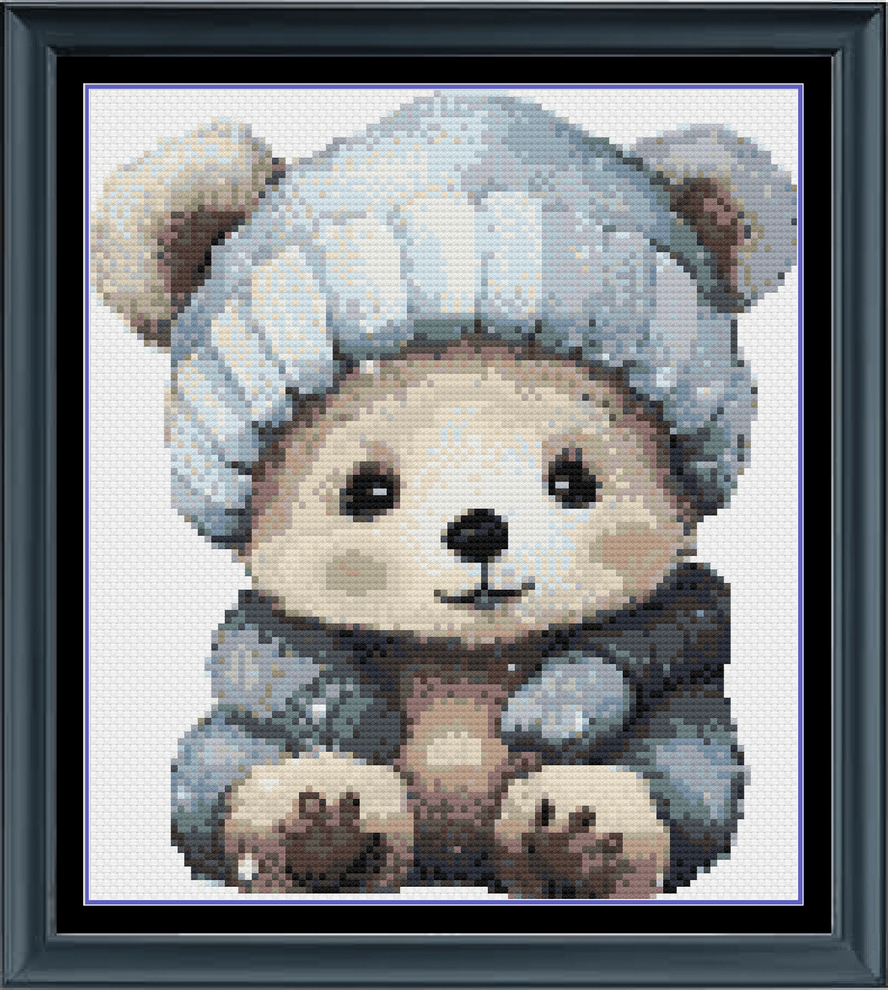 Stitching Jules Design Cross Stitch Pattern Mini Winter Teddy Bear Counted Cross Stitch Pattern | Instant Download PDF