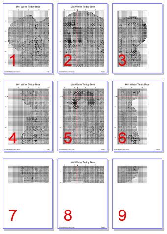 Stitching Jules Design Cross Stitch Pattern Mini Winter Teddy Bear Counted Cross Stitch Pattern | Instant Download PDF