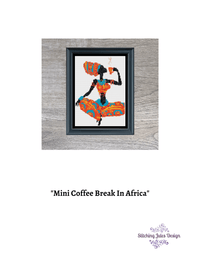 Thumbnail for Stitching Jules Design Cross Stitch Pattern Miniature Pattern - African Woman Drinking Coffee Cross Stitch Embroidery Needlepoint Pattern PDF Download