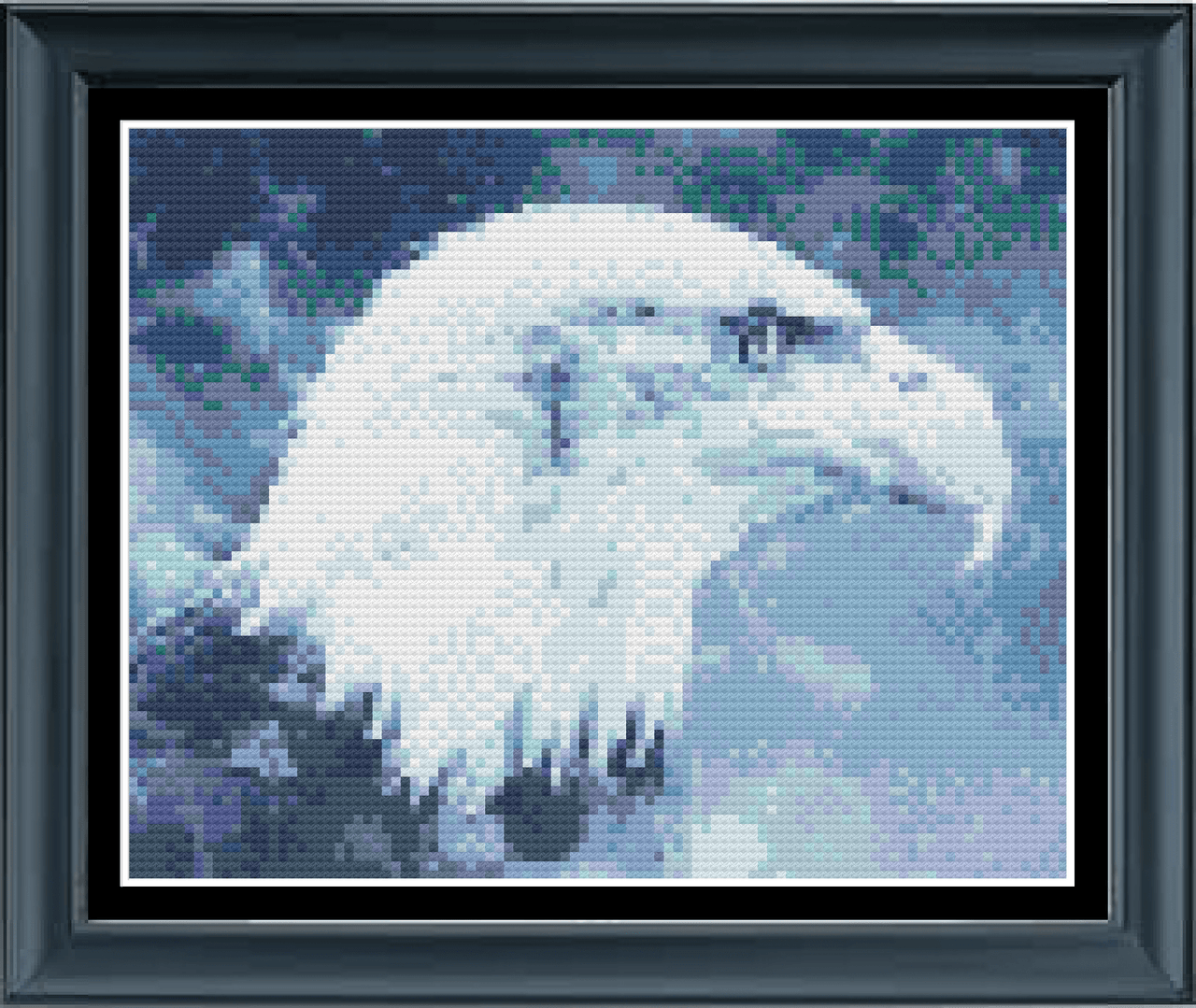 Stitching Jules Design Cross Stitch Pattern Miniature Pattern - Bald Eagle Wildlife Bird Animal Cross Stitch Embroidery Needlepoint Pattern PDF Download