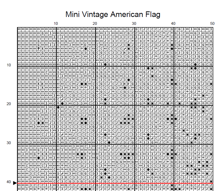 Stitching Jules Design Cross Stitch Pattern Miniature Pattern - Vintage American Flag Cross Stitch Embroidery Needlepoint Pattern PDF Download