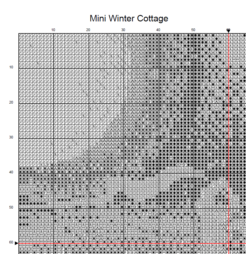 Stitching Jules Design Cross Stitch Pattern Miniature Pattern - Winter Cottage Snowing Cross Stitch Embroidery Needlepoint Pattern PDF Download