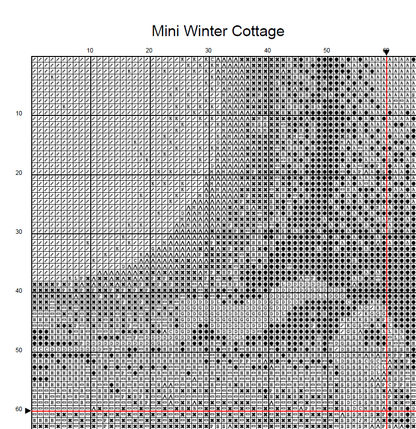 Stitching Jules Design Cross Stitch Pattern Miniature Pattern - Winter Cottage Snowing Cross Stitch Embroidery Needlepoint Pattern PDF Download