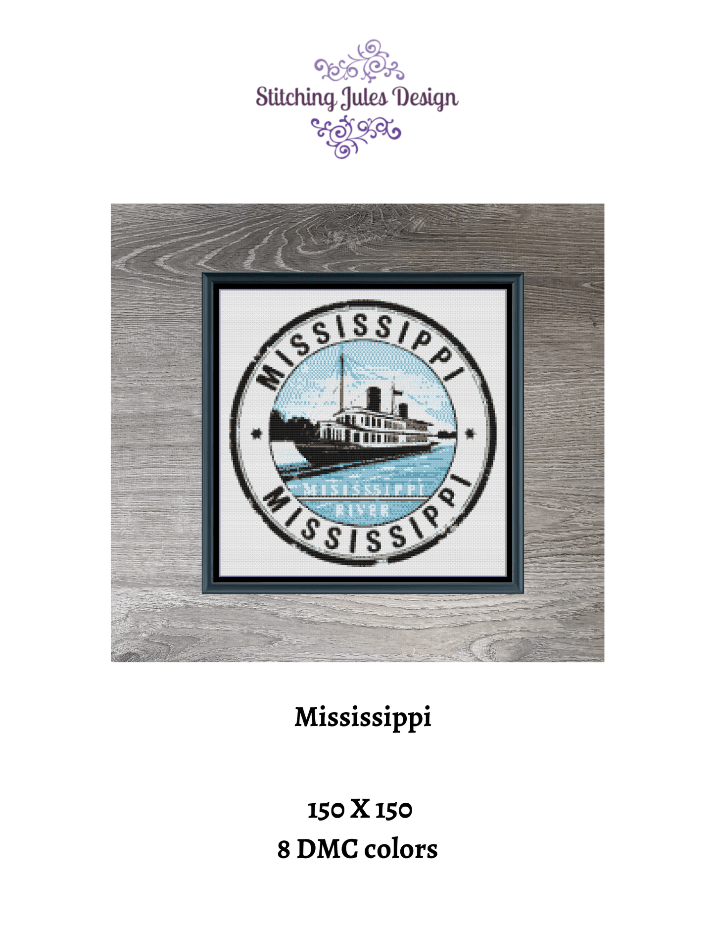 Stitching Jules Design Cross Stitch Pattern Mississippi