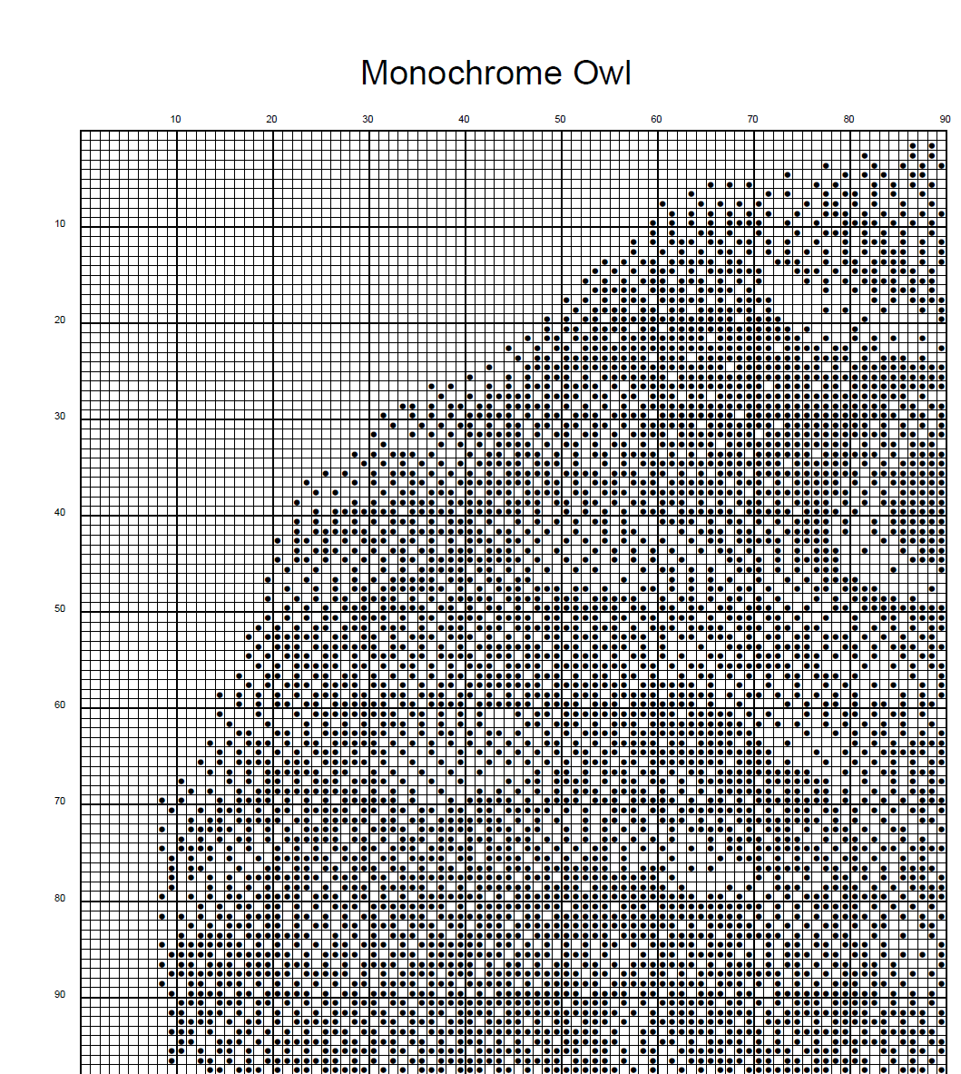 Stitching Jules Design Cross Stitch Pattern Monochrome Owl Animal Cross Stitch Embroidery Needlepoint Pattern PDF Ready For Instant Download