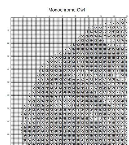 Stitching Jules Design Cross Stitch Pattern Monochrome Owl Animal Cross Stitch Embroidery Needlepoint Pattern PDF Ready For Instant Download