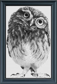 Thumbnail for Stitching Jules Design Cross Stitch Pattern Monochrome Owl Animal Cross Stitch Embroidery Needlepoint Pattern PDF Ready For Instant Download