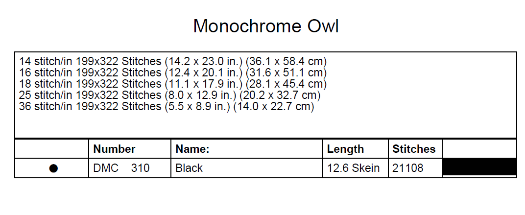 Stitching Jules Design Cross Stitch Pattern Monochrome Owl Animal Cross Stitch Embroidery Needlepoint Pattern PDF Ready For Instant Download