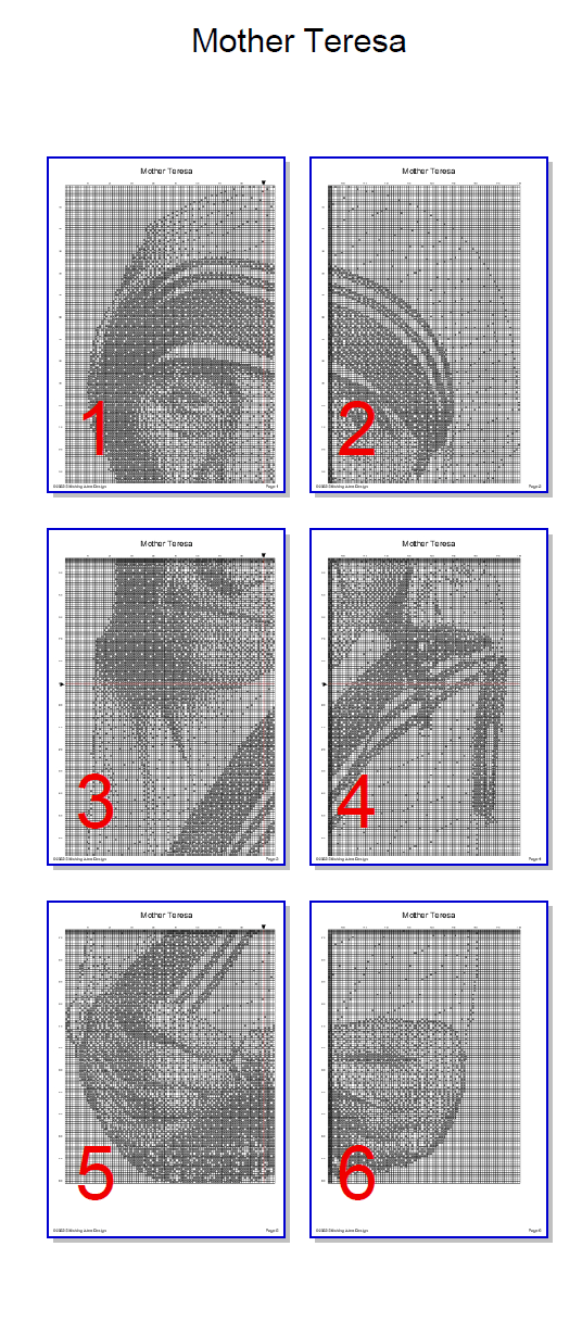 Stitching Jules Design Cross Stitch Pattern Mother Teresa Religious Christianity Saint Monochrome Cross Stitch Embroidery Needlepoint Pattern PDF Download