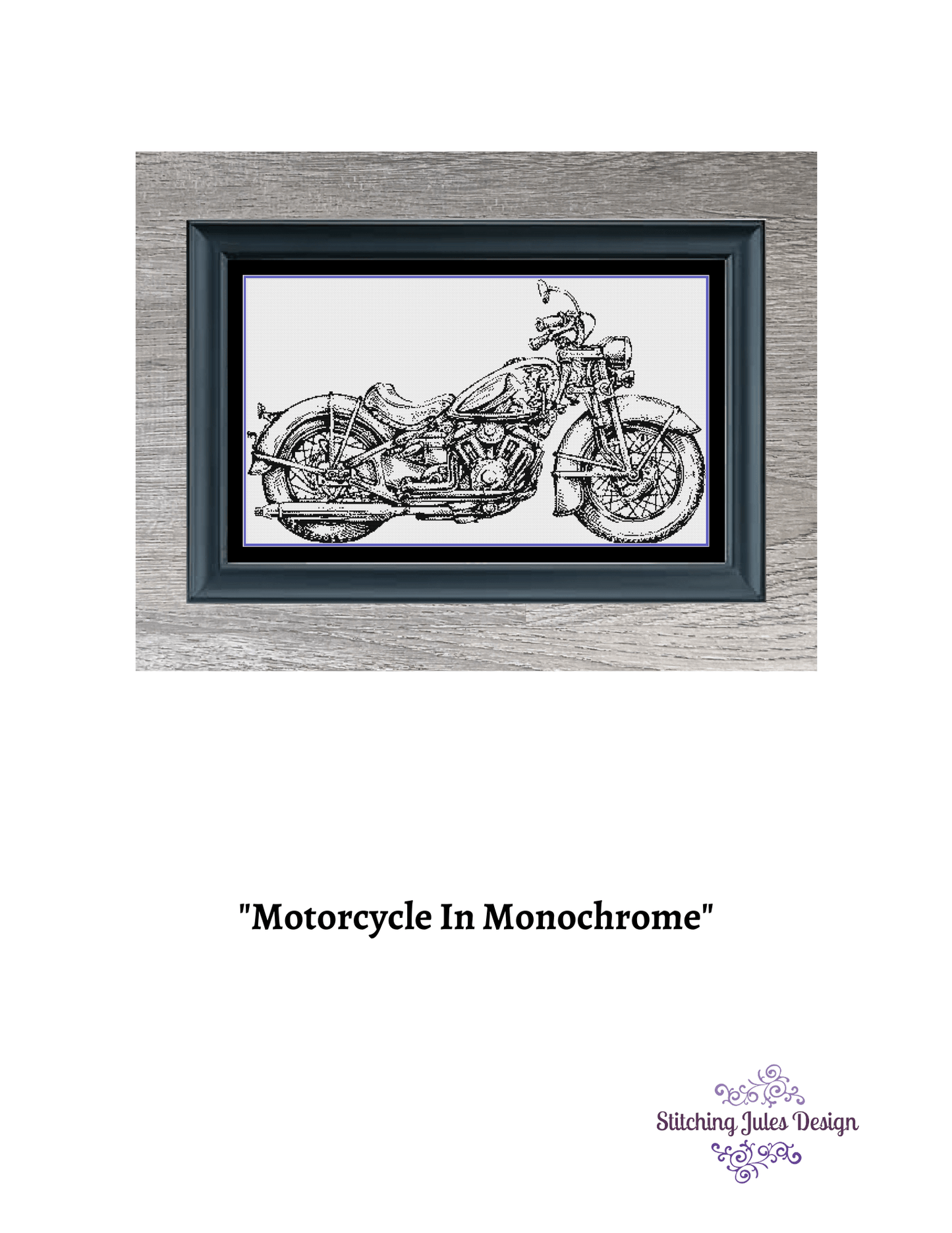 Stitching Jules Design Cross Stitch Pattern Motorcycle Cross Stitch Pattern | Blackwork Cross Stitch Pattern | Physical And Digital Pattern Options
