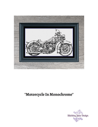 Thumbnail for Stitching Jules Design Cross Stitch Pattern Motorcycle Cross Stitch Pattern | Blackwork Cross Stitch Pattern | Physical And Digital Pattern Options