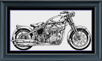 Thumbnail for Stitching Jules Design Cross Stitch Pattern Instant PDF Download - $10 Motorcycle Cross Stitch Pattern | Chopper Cross Stitch Pattern | Blackwork | Instant PDF Download And Physical Pattern Options