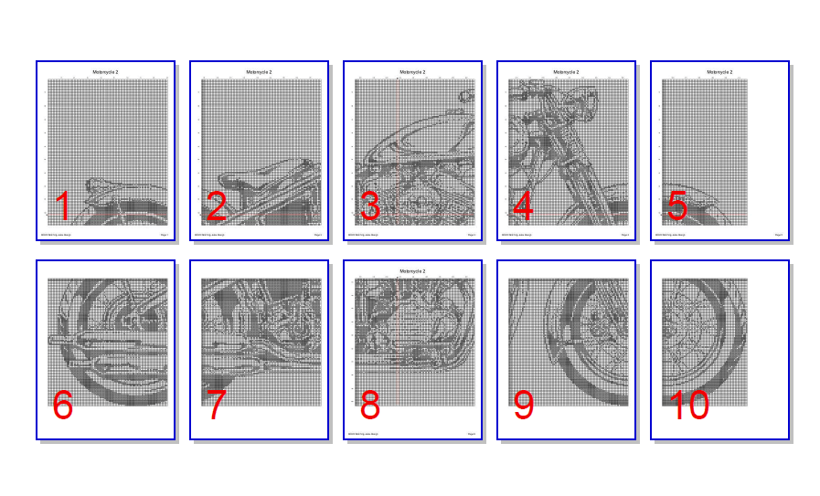Stitching Jules Design Cross Stitch Pattern Motorcycle Cross Stitch Pattern | Chopper Cross Stitch Pattern | Blackwork | Instant PDF Download And Physical Pattern Options
