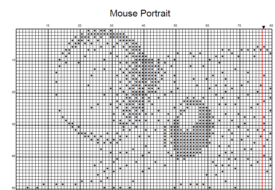 Stitching Jules Design Cross Stitch Pattern Mouse Animal Portrait Monochrome Mini Counted Cross-Stitch Pattern (Digital Download)
