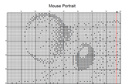 Stitching Jules Design Cross Stitch Pattern Mouse Animal Portrait Monochrome Mini Counted Cross-Stitch Pattern (Digital Download)