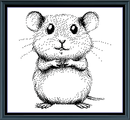 Stitching Jules Design Cross Stitch Pattern Mouse Animal Portrait Monochrome Mini Counted Cross-Stitch Pattern (Digital Download)