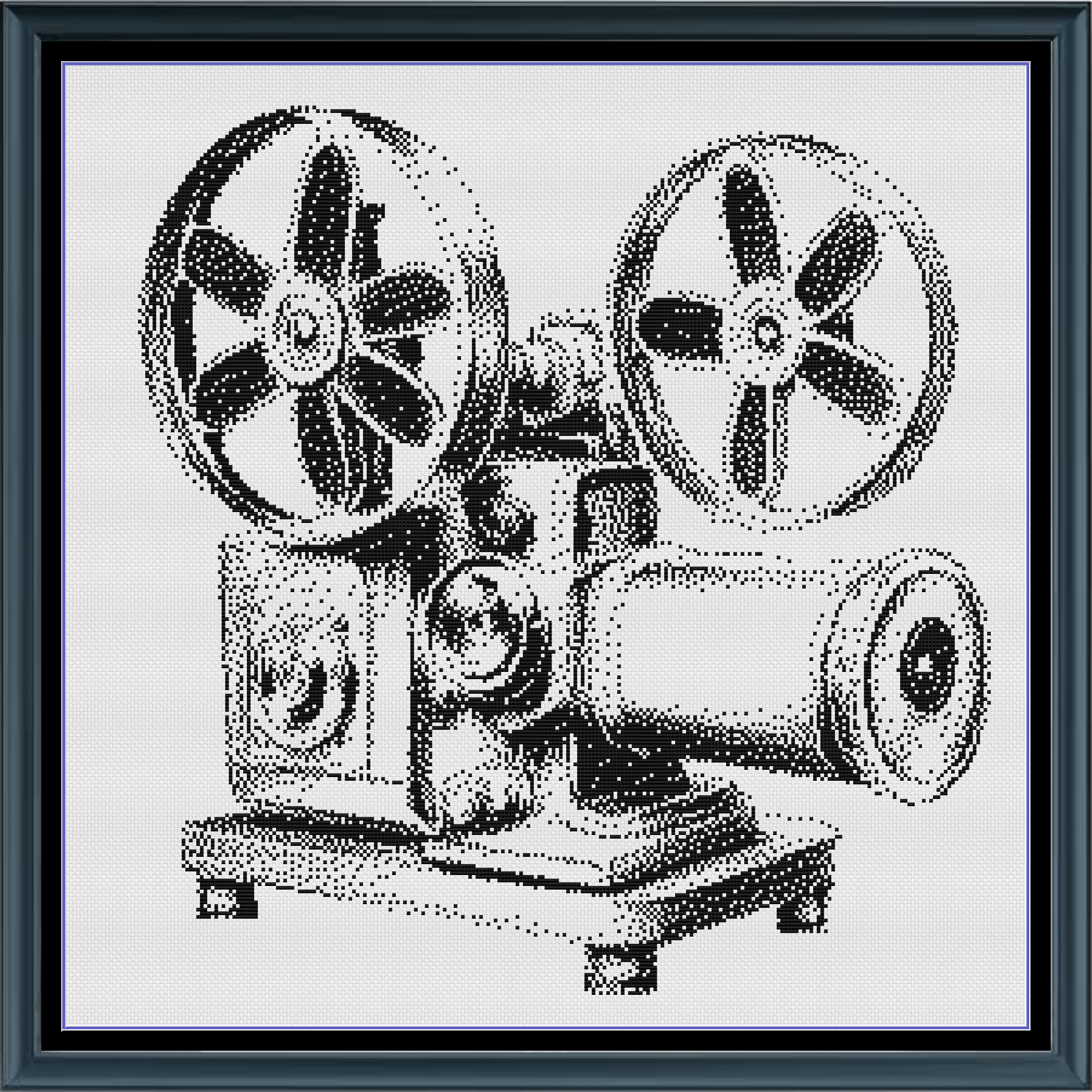 Movie Projector Film Cinema Monochrome Counted Cross-Stitch Pattern In ...