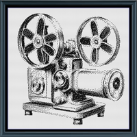 Thumbnail for Stitching Jules Design Cross Stitch Pattern Movie Projector Monochrome