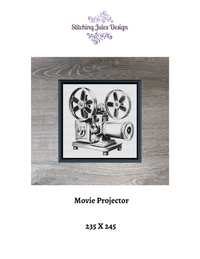 Thumbnail for Stitching Jules Design Cross Stitch Pattern Movie Projector Monochrome