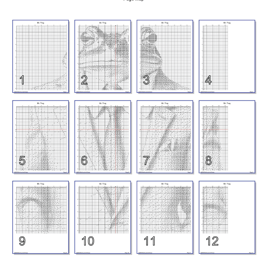 Stitching Jules Design Cross Stitch Pattern Mr. Frog Animal Clothes Funny Monochrome Counted Cross-Stitch Pattern (Digital Download)