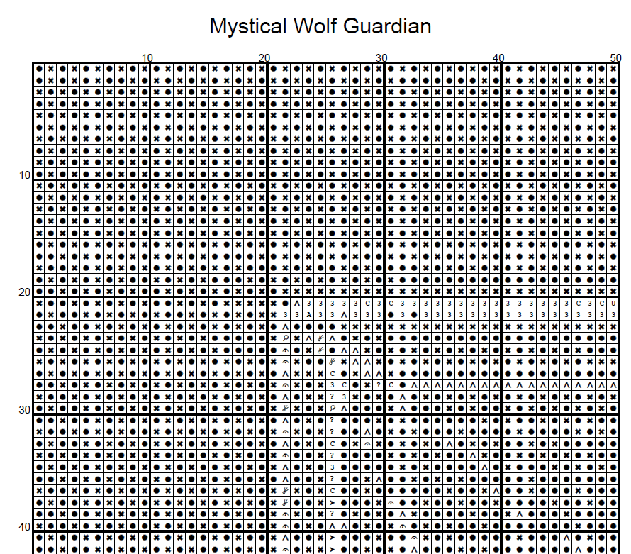 Stitching Jules Design Cross Stitch Pattern Mystical Wolf Guardian Spiritual Mystic Lupine Animal Wildlife Full Coverage Counted Cross Stitch Pattern Digital Download