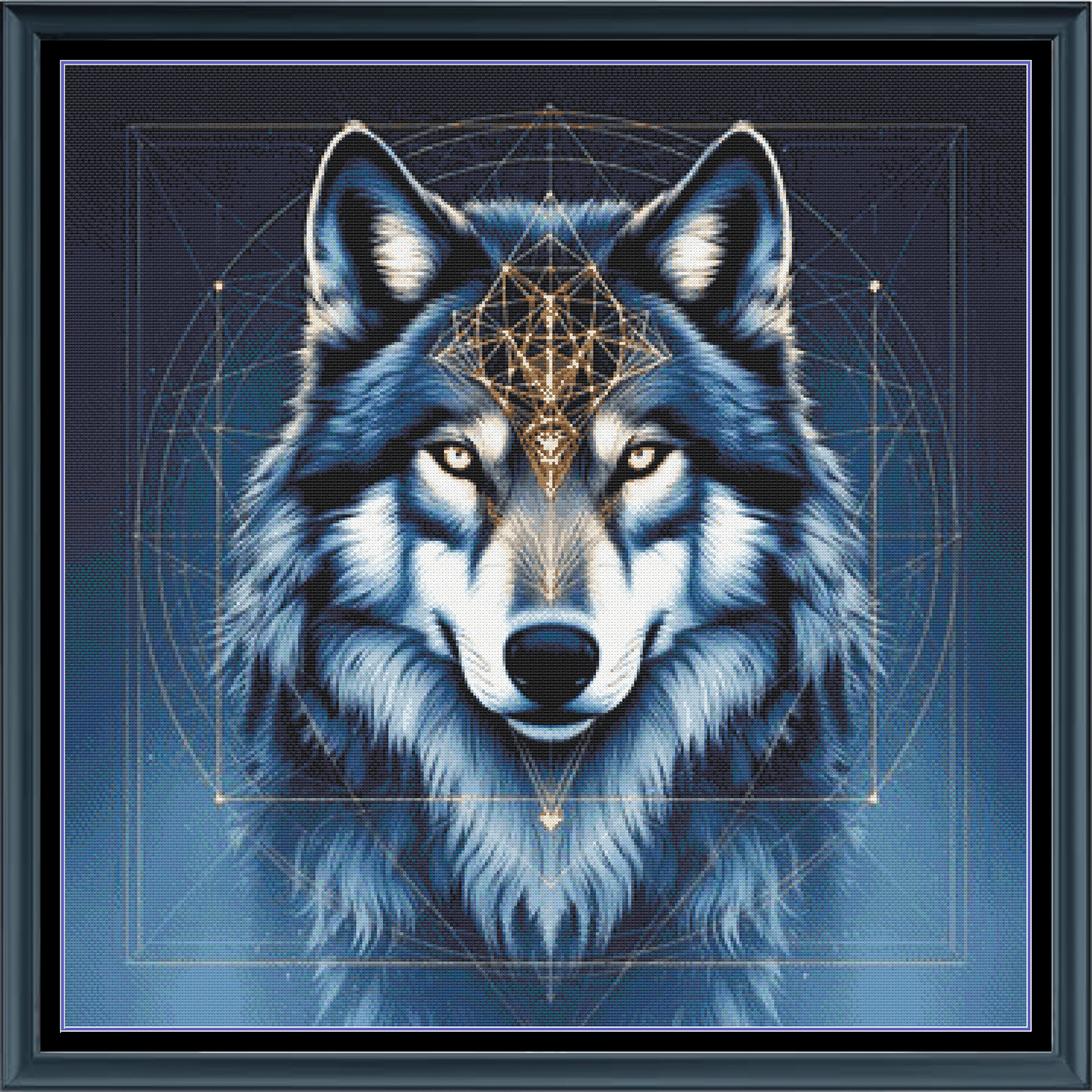 Stitching Jules Design Cross Stitch Pattern Mystical Wolf Guardian Spiritual Mystic Lupine Animal Wildlife Full Coverage Counted Cross Stitch Pattern Digital Download