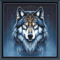 Thumbnail for Stitching Jules Design Cross Stitch Pattern Mystical Wolf Guardian Spiritual Mystic Lupine Animal Wildlife Full Coverage Counted Cross Stitch Pattern Digital Download