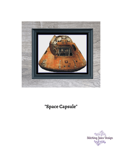 Stitching Jules Design Cross Stitch Pattern NASA Space Capsule Cross Stitch Pattern | Astronaut Cross Stitch Pattern | Physical And Digital PDF Download Pattern Options