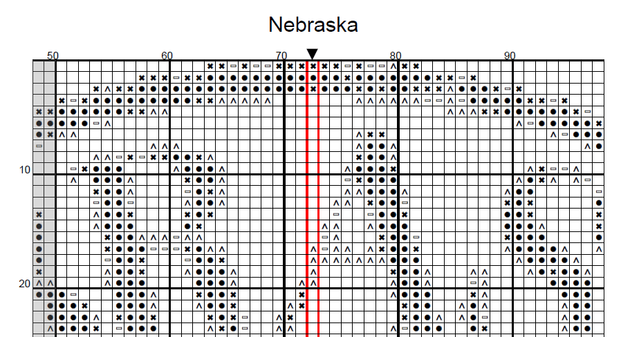 Stitching Jules Design Cross Stitch Pattern Nebraska Omaha Buffalo US State Counted Cross Stitch Pattern | Instant Download PDF