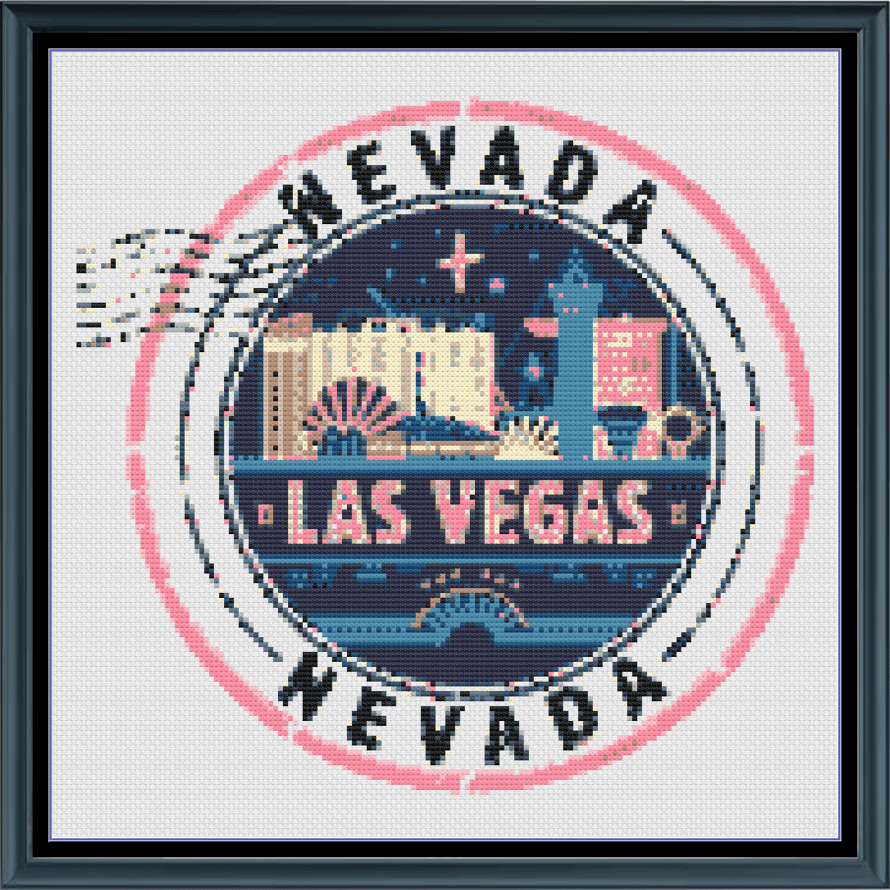 Stitching Jules Design Cross Stitch Pattern Nevada Las Vegas US State Counted Cross Stitch Pattern | Instant Download PDF