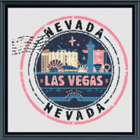 Thumbnail for Stitching Jules Design Cross Stitch Pattern Nevada Las Vegas US State Counted Cross Stitch Pattern | Instant Download PDF