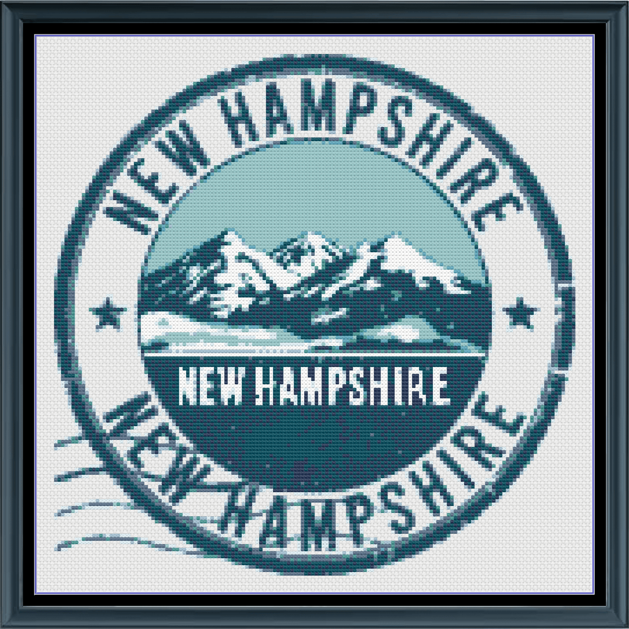 Stitching Jules Design Cross Stitch Pattern New Hampshire New England US State Counted Cross Stitch Pattern | Instant Download PDF