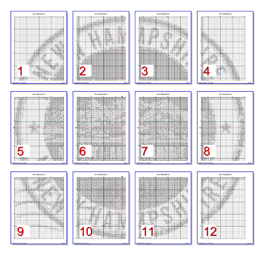 Stitching Jules Design Cross Stitch Pattern New Hampshire New England US State Counted Cross Stitch Pattern | Instant Download PDF