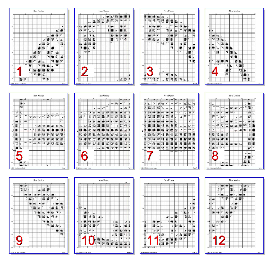 Stitching Jules Design Cross Stitch Pattern New Mexico US State Counted Cross Stitch Pattern | Instant Download PDF