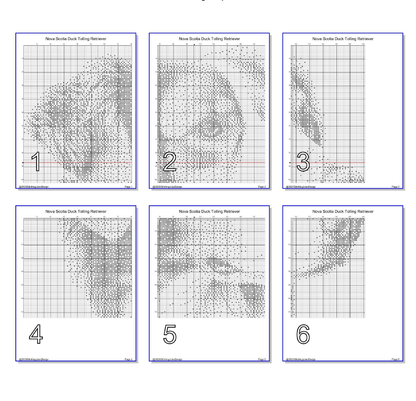 Stitching Jules Design Cross Stitch Pattern Nova Scotia Duck Tolling Retriever Dog Breed Monochrome Counted Cross-Stitch Pattern (Digital Download)