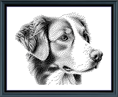 Stitching Jules Design Cross Stitch Pattern Nova Scotia Duck Tolling Retriever Dog Breed Monochrome Counted Cross-Stitch Pattern (Digital Download)