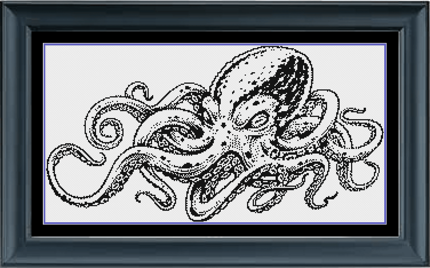 Stitching Jules Design Cross Stitch Pattern Physical Pattern - $15 Octopus Cross Stitch Pattern | Blackwork Cross Stitch Pattern | Physical And Digital PDF Download Pattern Options