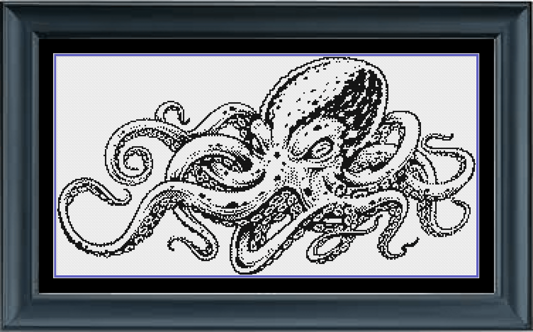Stitching Jules Design Cross Stitch Pattern Physical Pattern - $15 Octopus Cross Stitch Pattern | Blackwork Cross Stitch Pattern | Physical And Digital PDF Download Pattern Options