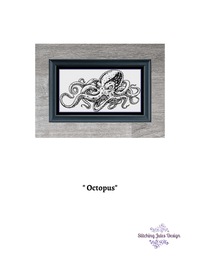 Thumbnail for Stitching Jules Design Cross Stitch Pattern Octopus Cross Stitch Pattern | Blackwork Cross Stitch Pattern | Physical And Digital PDF Download Pattern Options