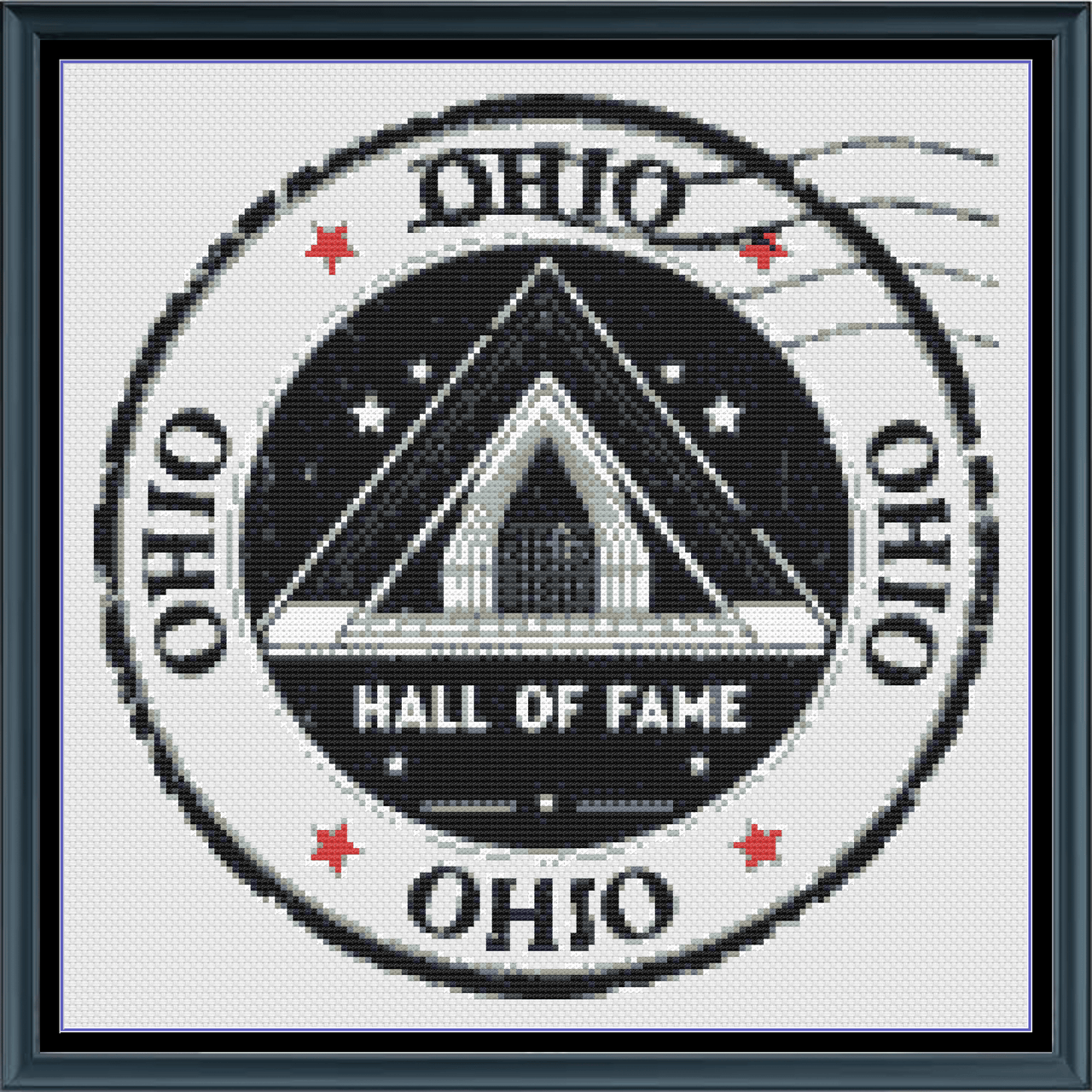 Stitching Jules Design Cross Stitch Pattern Ohio Rock And Roll Hall Of Fame US State Counted Cross Stitch Pattern | Instant Download PDF