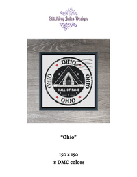 Thumbnail for Stitching Jules Design Cross Stitch Pattern Ohio Rock And Roll Hall Of Fame US State Counted Cross Stitch Pattern | Instant Download PDF