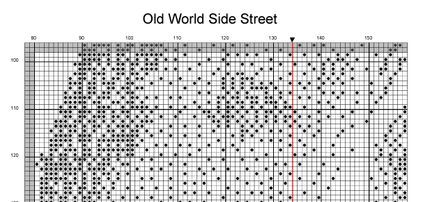 Stitching Jules Design Cross Stitch Pattern Old World Street Counted Cross Stitch Pattern | European City | Monochrome | Instant Download PDF