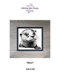 Thumbnail for Stitching Jules Design Cross Stitch Pattern Otter Animal Wildlife Monochrome Blackwork Counted Cross Stitch Pattern Digital Download