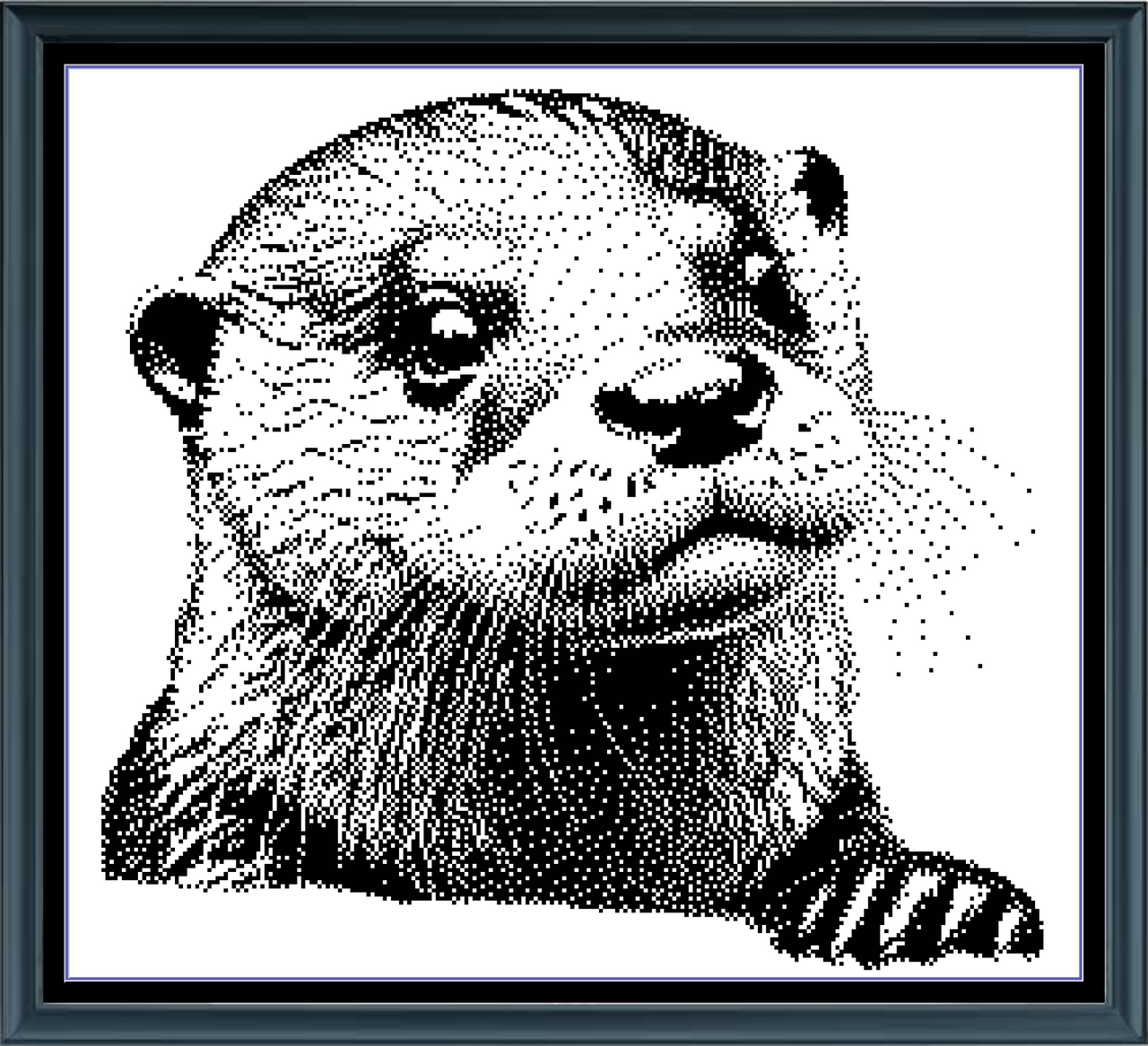 Stitching Jules Design Cross Stitch Pattern Otter Animal Wildlife Monochrome Blackwork Counted Cross Stitch Pattern Digital Download