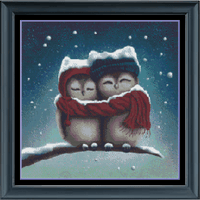 Thumbnail for Stitching Jules Design Cross Stitch Pattern Owl Couple At Night Sleeping Owls Cross Stitch Embroidery Needlepoint Pattern PDF Download - Ready For Pattern Keeper