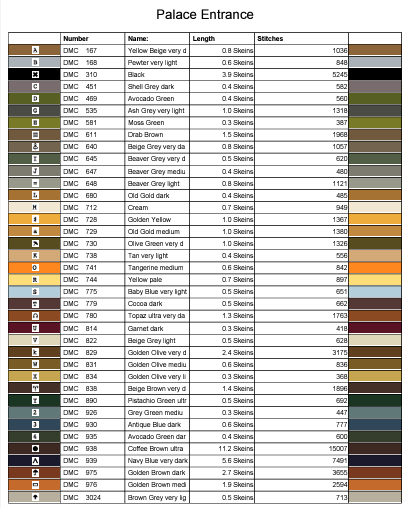 Stitching Jules Design Cross Stitch Pattern Palace Mansion Door Entrance Full Coverage Premium Cross-Stitch Pattern | Instant Download PDF